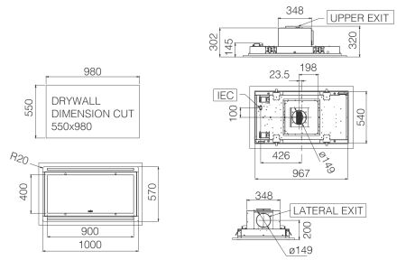 Elica PRF0163520A HILIGHT-X H30 IX/A/100 Tavan Tipi Aspiratör - 7