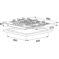 Franke Linear FHNL 705 4G TC XS E Ankastre Ocak ,5 Gözlü, Çelik Ocak,70 cm - FRANKE (1)
