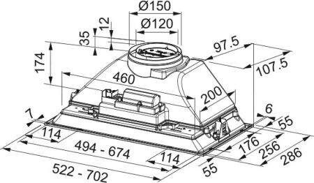 Franke FBI 525 BK Gömme Aspiratör Box - 3