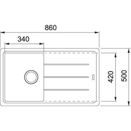 Franke Basis BFG 611 Nero Fragranit Evye, Tek Gözlü, Sağ/Sol Damlalıklı - 2