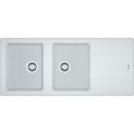 Franke Basis BFG 621-116 Granit Evye, 2 Gözlü, Damlalıklı, Tezgah Üstü, Bianco - 1