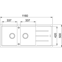 Franke Basis BFG 621-116 Granit Evye, 2 Gözlü, Damlalıklı, Tezgah Üstü, Bianco - FRANKE (1)