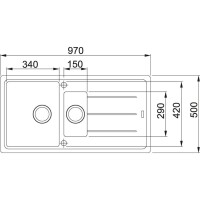 Franke Basis BFG 651 Fragranıt Evye, Stone Grey, 1.5 Gözlü Sağ/Sol Damlalıklı - FRANKE (1)