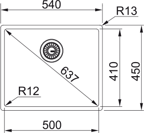 Franke Box BXX 210-50 Çelik Evye, Tek Gözlü, Damlalıksız, Tezgah,Altı, Üstü, Sıfır - 2
