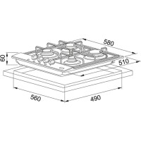 Franke Linear FHNL 604 4G XS E Ankastre Inox Ocak, 4 Gözlü - FRANKE (1)