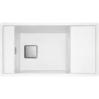 Franke Fresno FSG 611-88 Granit Evye, 1 Gözlü, Damlalıklı, Tezgah Üstü, Bianco - FRANKE