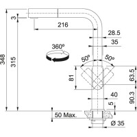 Franke MYTHOS DOCCIA STEEL BLACK Evye Armatürü, Spiralli , Siyah - FRANKE (1)