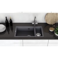 Marmorin LANDO 700 Metalik Siyah P_Z_049_50_0700_eba5f3 Granit Evye 1 Gözlü Damlalıksız - Marmorin (1)