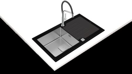TEKA DIAMOND RS15 1B 1D 86 TezgahŸstŸ Siyah Cam & Paslanmaz ‚elik ‚elik Eviye - 2