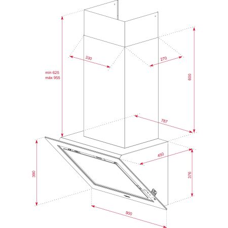 TEKA DLV 98660 BK TOS 90 cm Siyah Cam TasarÝm Duvar Tipi Davlumbaz - 8