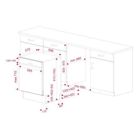 TEKA DSI 46750 SS 60 cm Siyah YarÝ Ankastre BulaßÝk Makinesi - 11