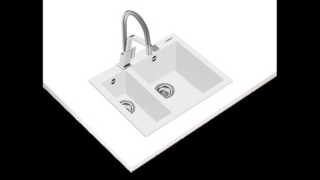 TEKA FORSQUARE 72.40 TG TezgahŸstŸ Arctic White Granit Eviye - 1