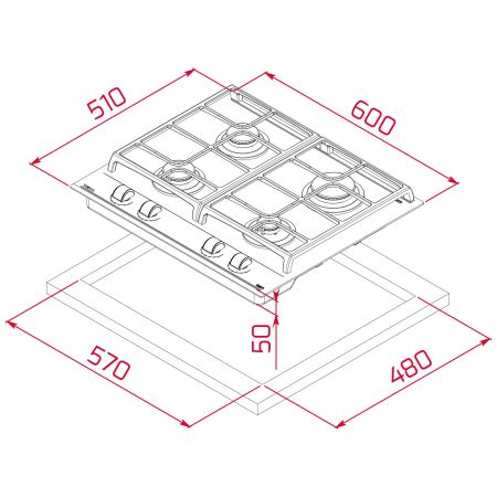 TEKA GZC 64300 XBN 60 cm Seramik Cam Siyah Ankastre GazlÝ Ocak - 10