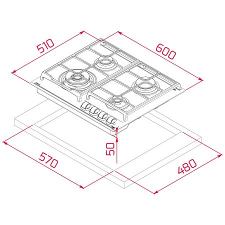 TEKA GZC 64320 XBC WH (E4) 60 cm Seramik Cam Beyaz Ankastre GazlÝ Ocak - 11