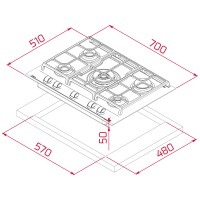 TEKA GZC 75330 XBC ST (E4) 70 cm Kristal Cam Gri Ankastre GazlÝ Ocak - 10