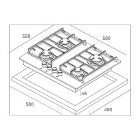 TEKA HAL 60 4G AI AL 60 cm Kristal Cam Siyah Ankastre GazlÝ Ocak - 3