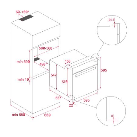 TEKA HLB 8400 BK 70 lt. Ankastre Siyah Ankastre FÝrÝn - 7